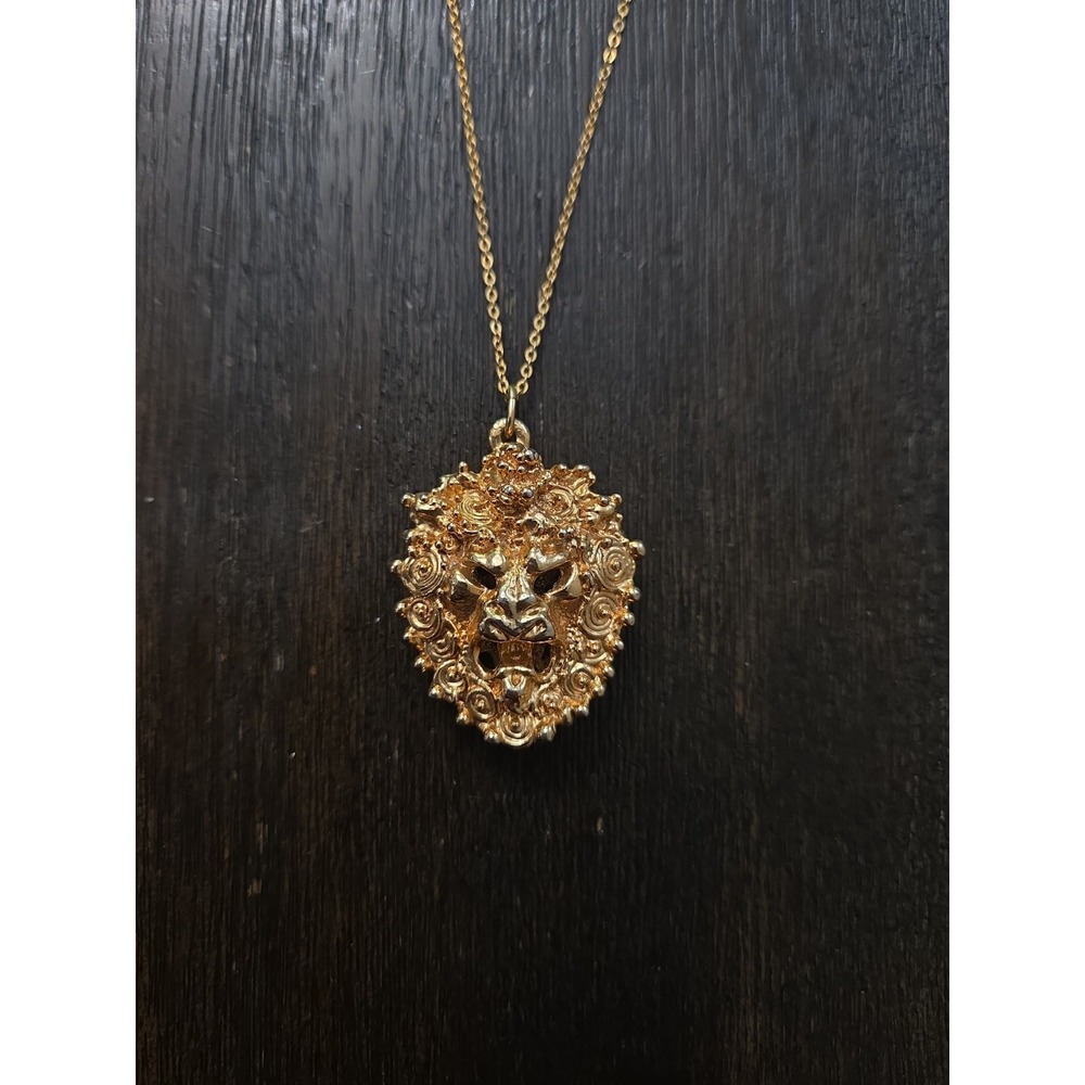 Vintage 1970's Sascha Brastoff 24KT Gold Electroplated Brutalist Lion Head...
